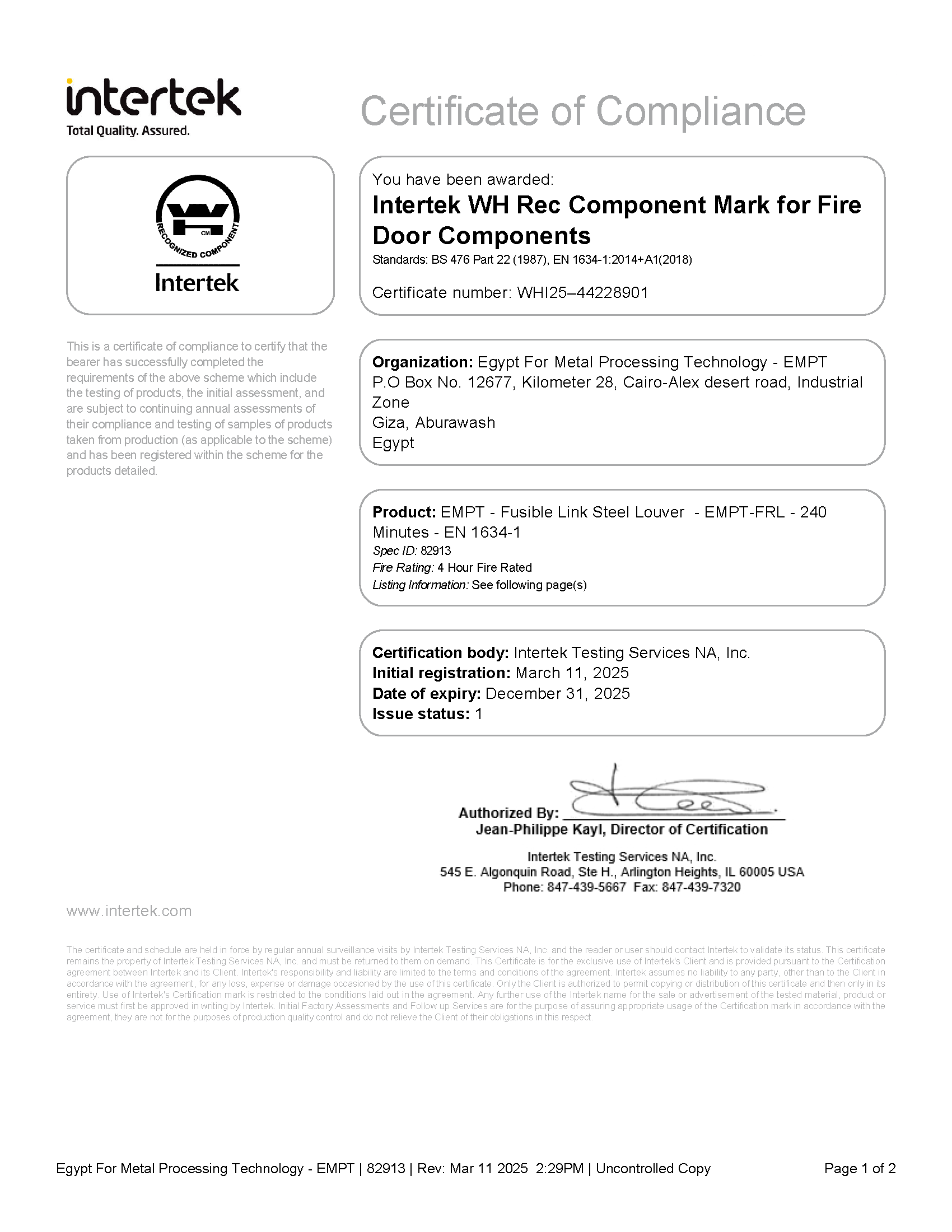 SDReport_CertificateOfCompliance_82913_Page_1